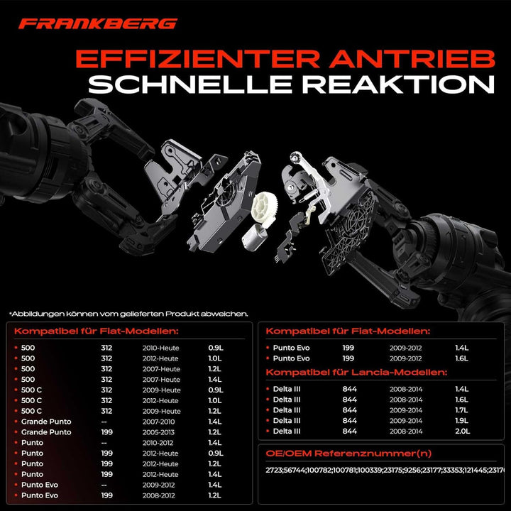 Frankberg Heckklappenschloss 4-Polig Kompatibel mit Bravo II 198 Schrägheck 2006-2016 Delta III 844