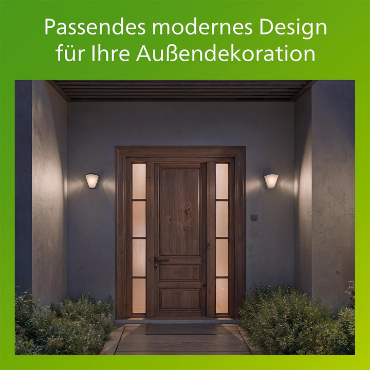 Philips myGarden Wandleuchte Kiskadee, 42W, anthrazit Ohne Bewegungsmelder, Ohne Bewegungsmelder
