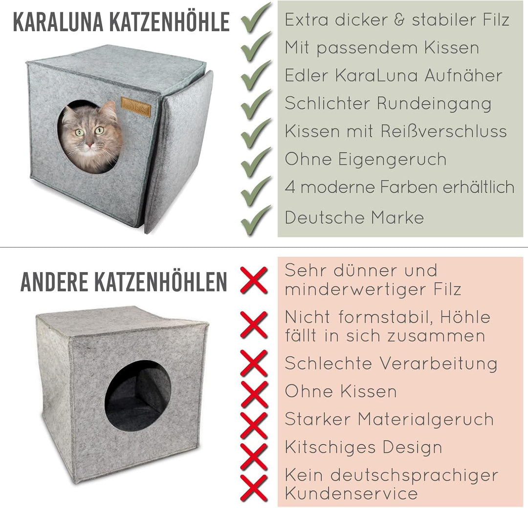 Katzenhöhle Filz fürs Regal z.B. IKEA Kallax oder Expedit I Kuschelhöhle Regal I Katzenhöhle für 2 K