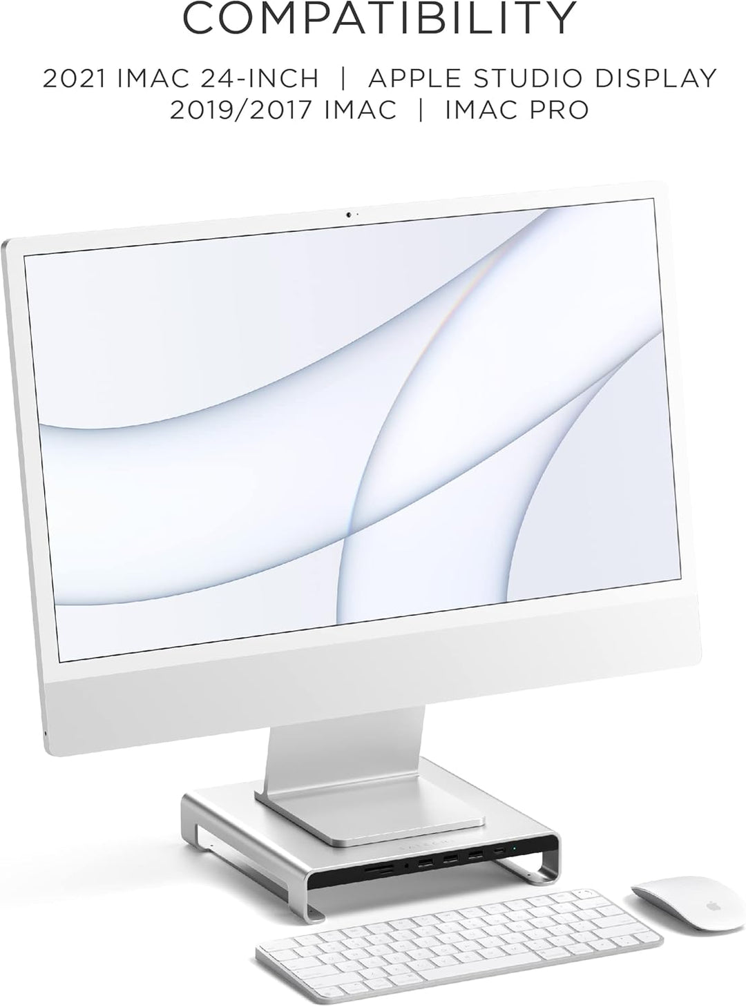 SATECHI Typ-C Aluminium Monitor Stand Hub, mit USB-C Datenport, Micro/SD-Kartensteckplätzen & 3,5mm