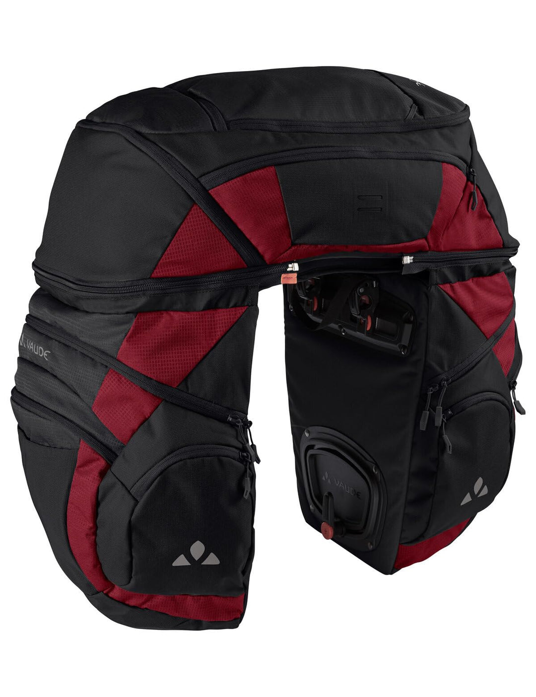 VAUDE Karakorum Pro Hinterradtaschen Black/Carmine, Black/Carmine