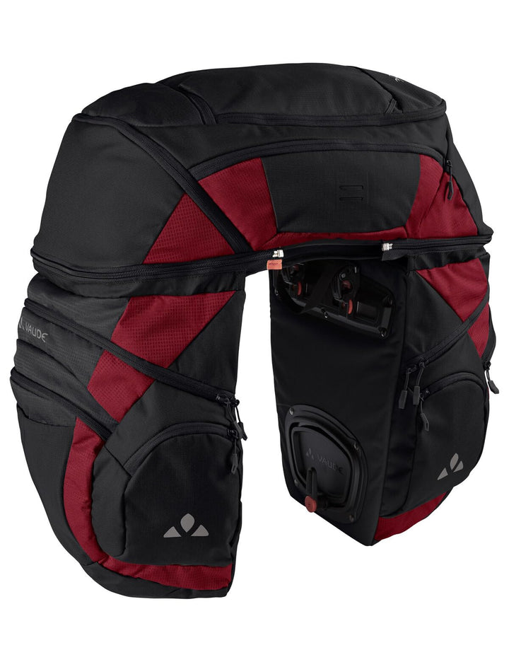 VAUDE Karakorum Pro Hinterradtaschen Black/Carmine, Black/Carmine