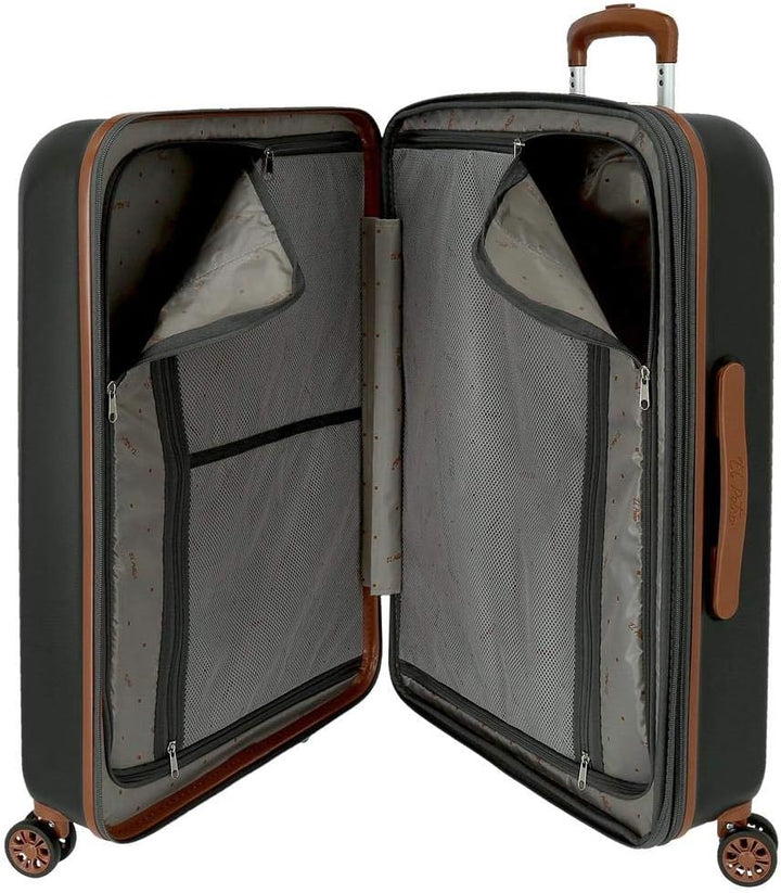 El Potro Ocuri Grosser Koffer Grau 49x70x28 cms Hartschalen ABS TSA-Schloss 81L 4Kgs 4 Doppelräder E