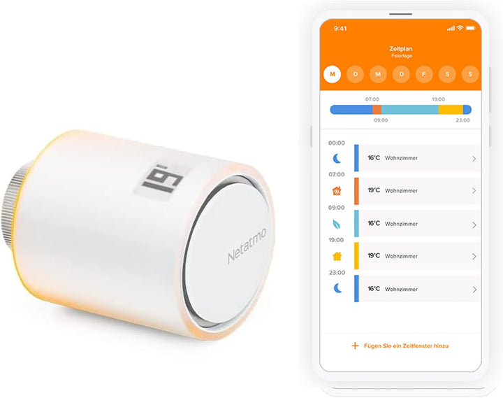 Netatmo Smartes Heizkörperthermostat Starterpaket Wlan, Zusatzmodul, NAV-DE, Heizkörperthermostat