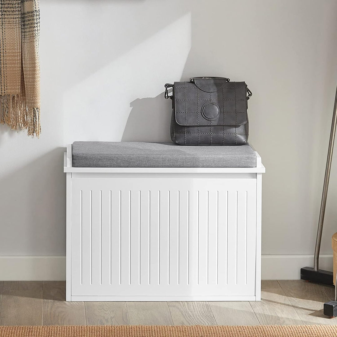 SoBuy Schuhschrank Schuhbank mit Sitzfläche, Schuhregal mit Stauraum, Klappe, Sitzkissen, bis 150 kg