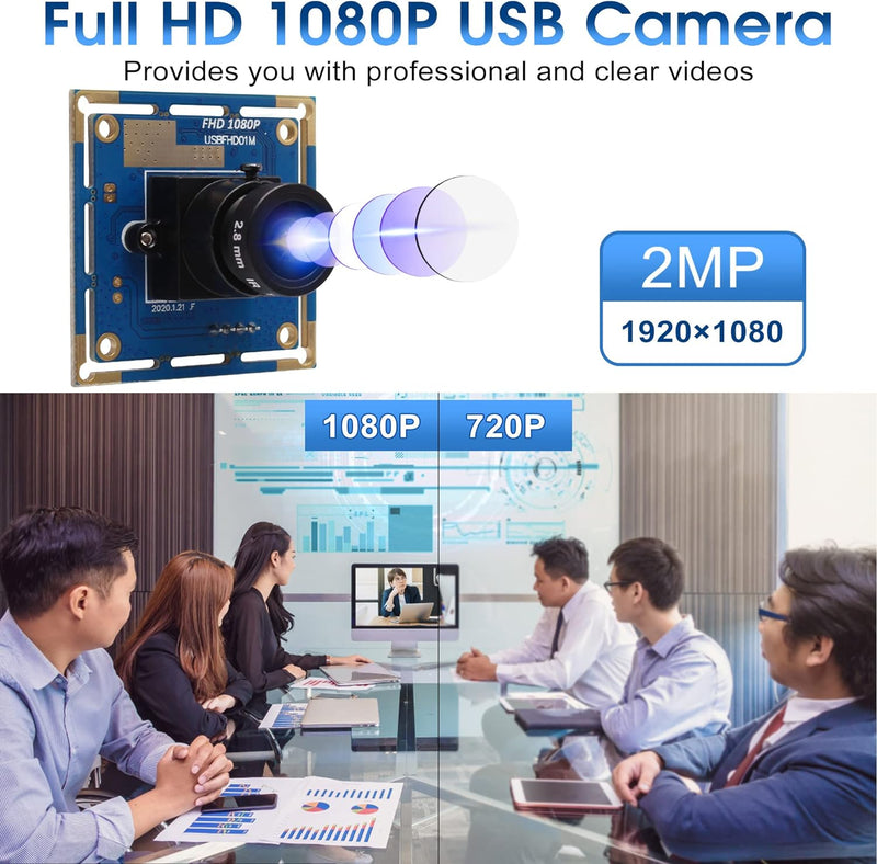 ELP Full HD Web Kamera 2,8mm Objektiv Webcam 1080P USB Kamera Modul USB Computer Webcam Plug and Pla