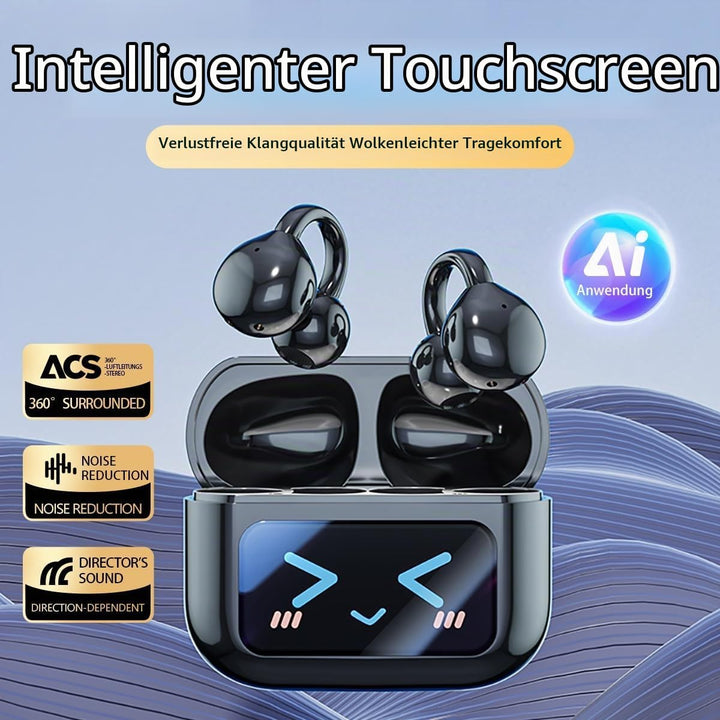 Bluetooth kopfhörer mit ohrclip, Bluetooth 5.4-Sportkopfhörer, Open Ear übersetzungskopfhörer,IPX5 w