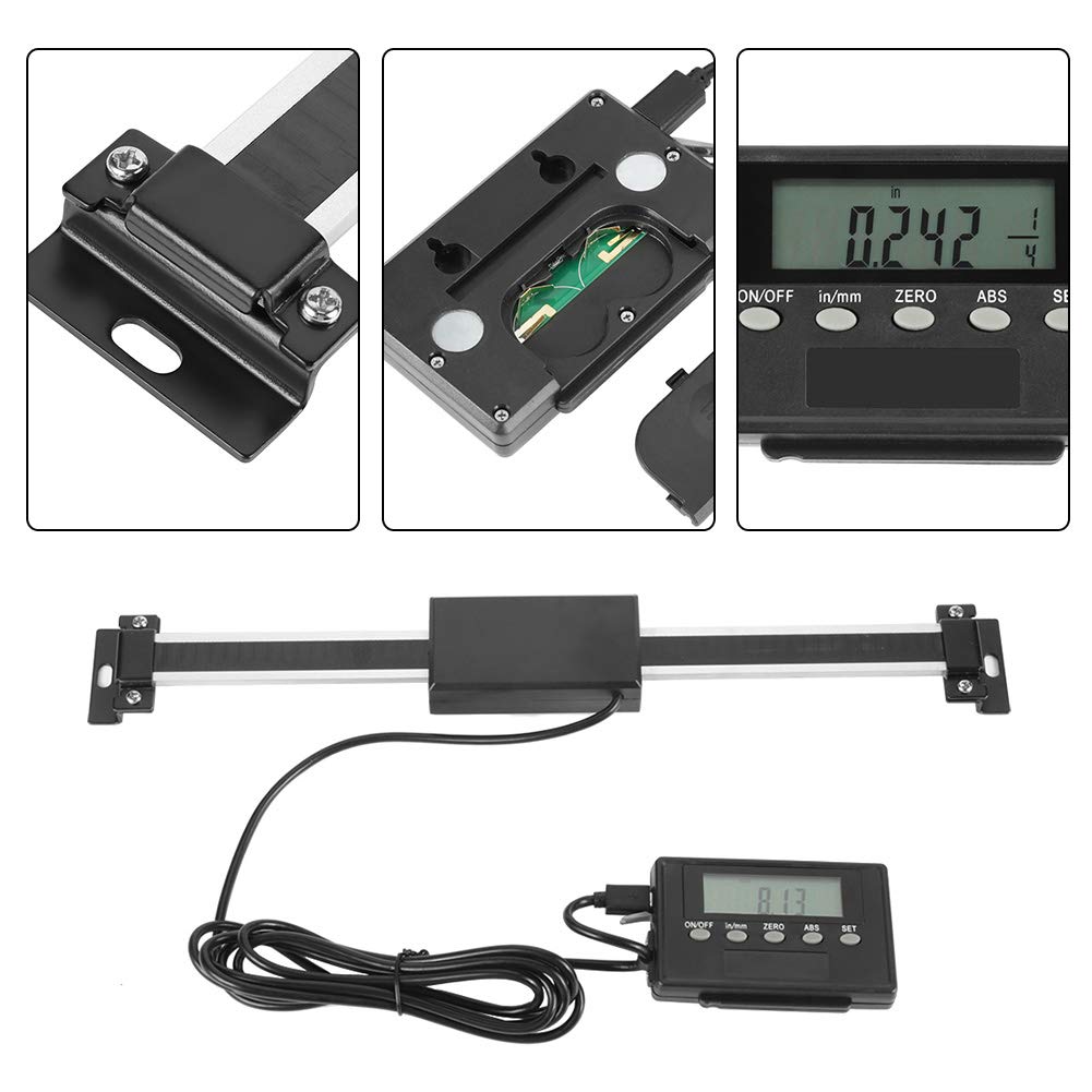 Digitalanzeige, 0-200 mm DRO-LCD-Fernmessschieber, Aluminium-Lineal mit hoher Genauigkeit, Mass für