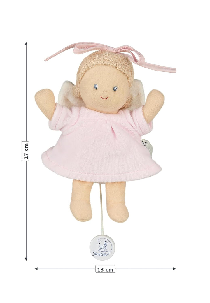 Sterntaler Mini-Spieluhr Schutzengel, Integriertes Spielwerk, Grösse: 17 cm, Rosa Single, Single