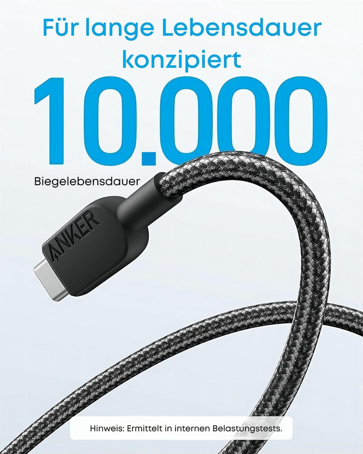 Anker USB C Kabel, [2 Stück 3m] Ladekabel USB C Nylon Geflochten Schnellladekabel, USB auf USB C Kab