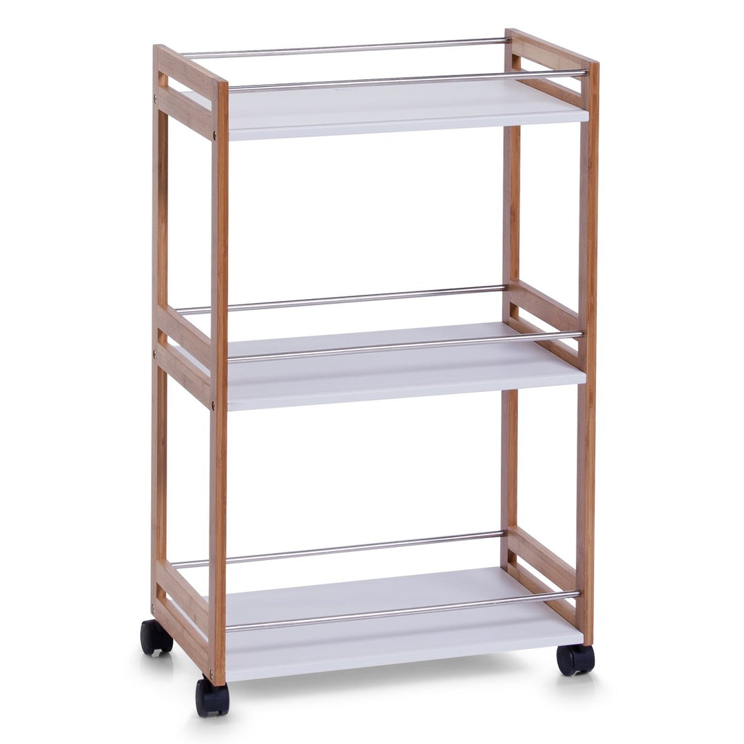 Zeller Aufbewahrungsbox, Bambus/Holzimitat, Weiss, 56 x 14.5 x 159.5 cm 18633