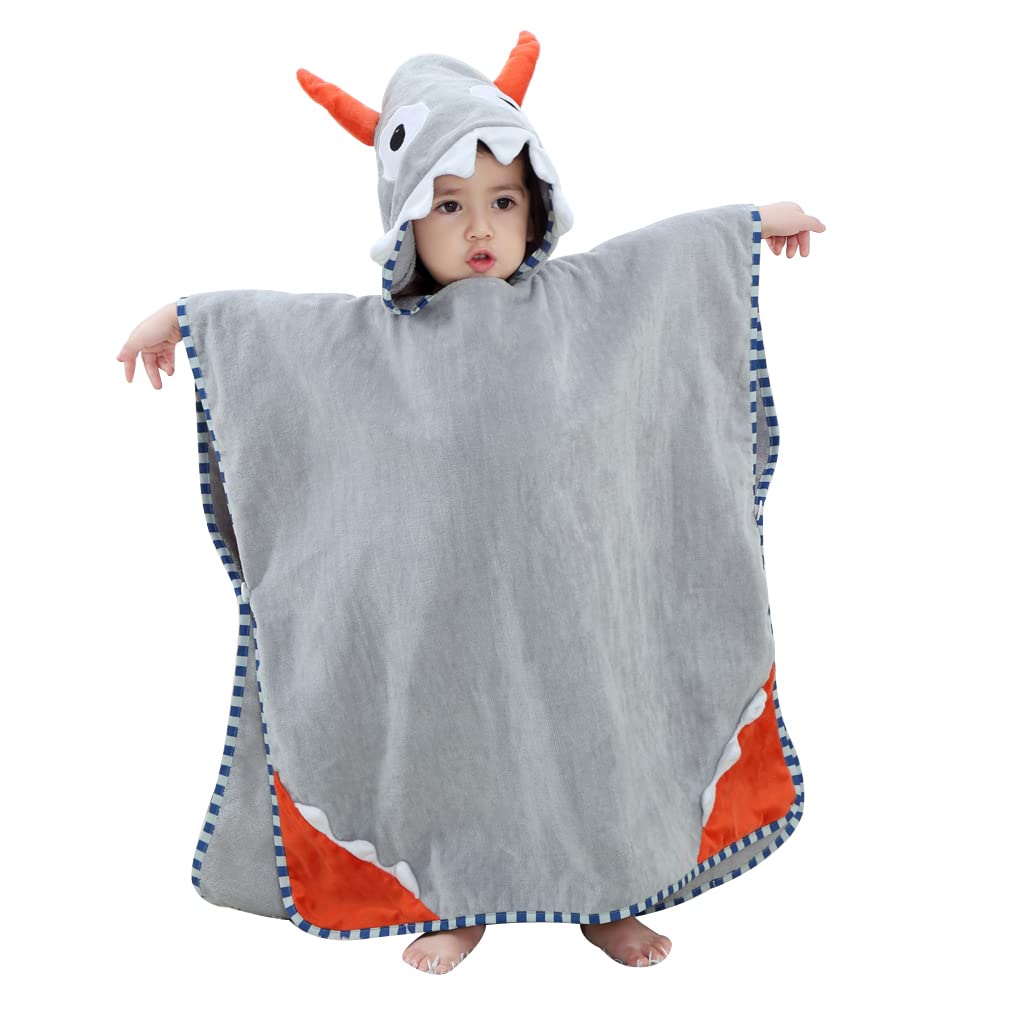 COOKY.D Baby Poncho Badetuch mit Kapuze, 100% Baumwolle, für Jungen und Mädchen, 70 x 70 cm, 0-6 Jah