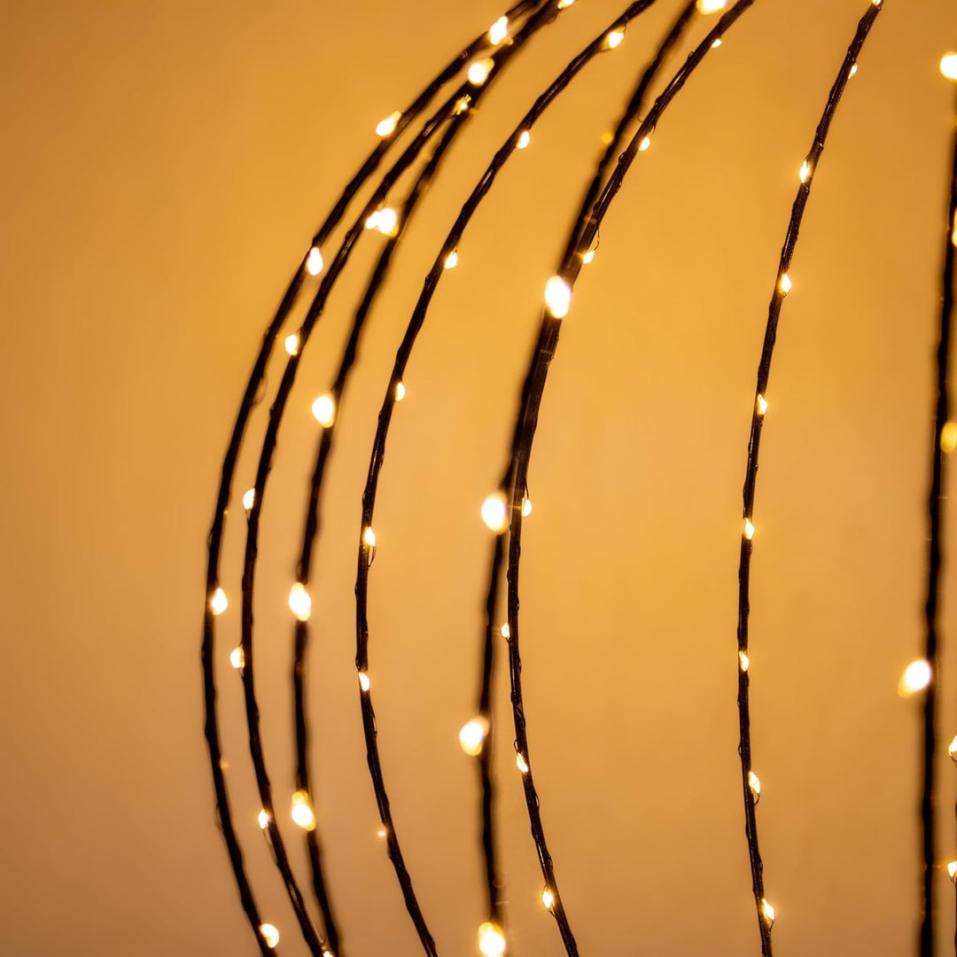 Leuchtkugel zum Hängen 40cm für Aussen | 240 LED, Extra Warm Weiss, Mit Timer und Stecker, Kabelgebu