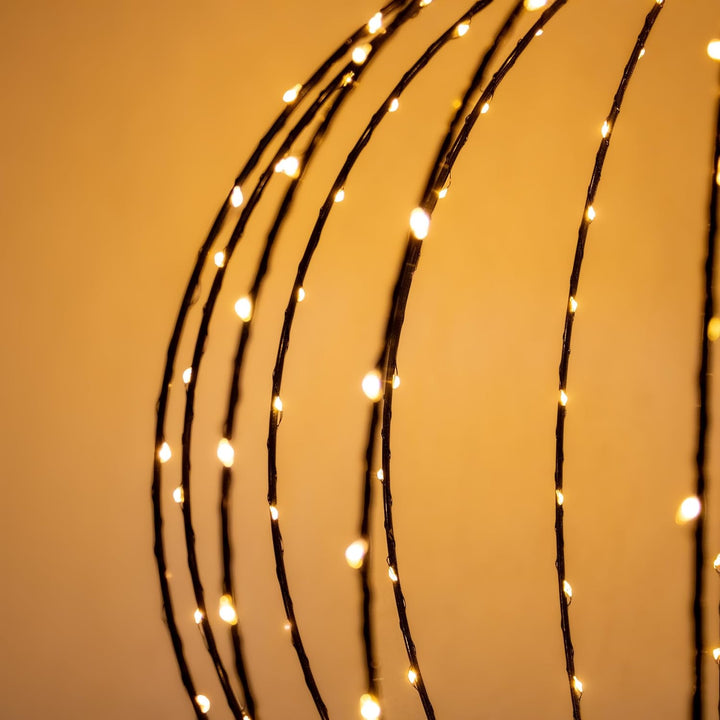 Leuchtkugel zum Hängen 40cm für Aussen | 240 LED, Extra Warm Weiss, Mit Timer und Stecker, Kabelgebu