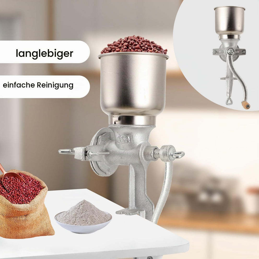 Manuelle Getreidemühle - Handbetriebene Kornschleifwerkzeuge mit Handkurbel &amp; Tischklemmen-Design -