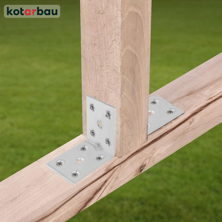 KOTARBAU Winkelverbinder 50 x 50 x 40 x 2 mm mit Sicke Verzinkt Stahl Bauwinkel Montagelöcher Möbelv