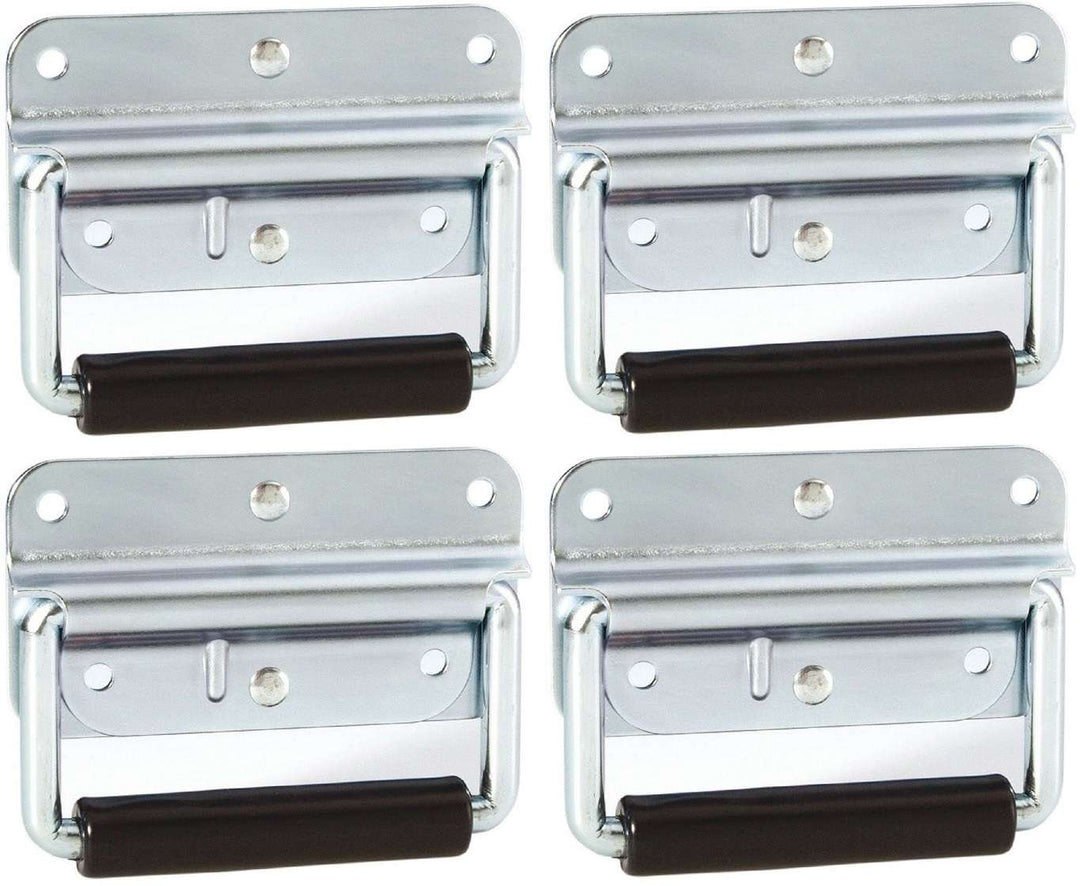 Adam Hall Hardware 3412 M4 AH - 4er Set Klappgriff/Kistengriff gefedert silber 4-Loch