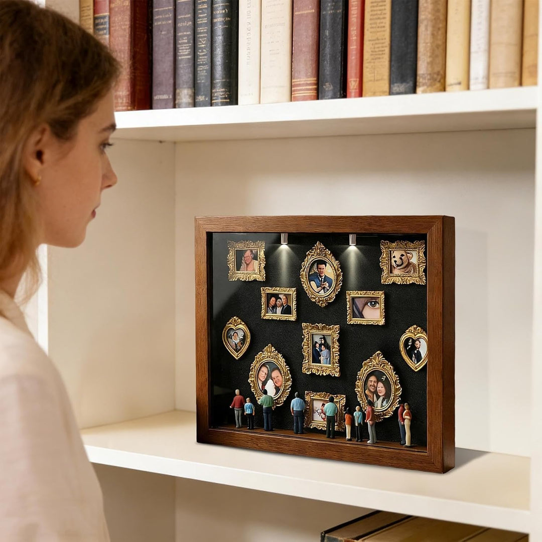 DIY Mini Museum Silhouetten Box,Museum of Us,Personalisiertes Schattenbox-Set mit goldenen Mini-Rahm
