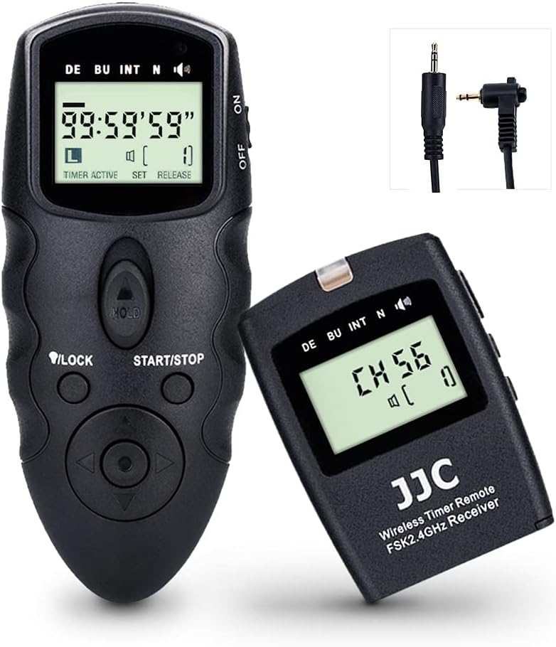 JJC Kabelloser Fernauslöser mit Kabel, Intervalometer, Timer für Olympus OM System OM-5 OM-1 OM-D E-