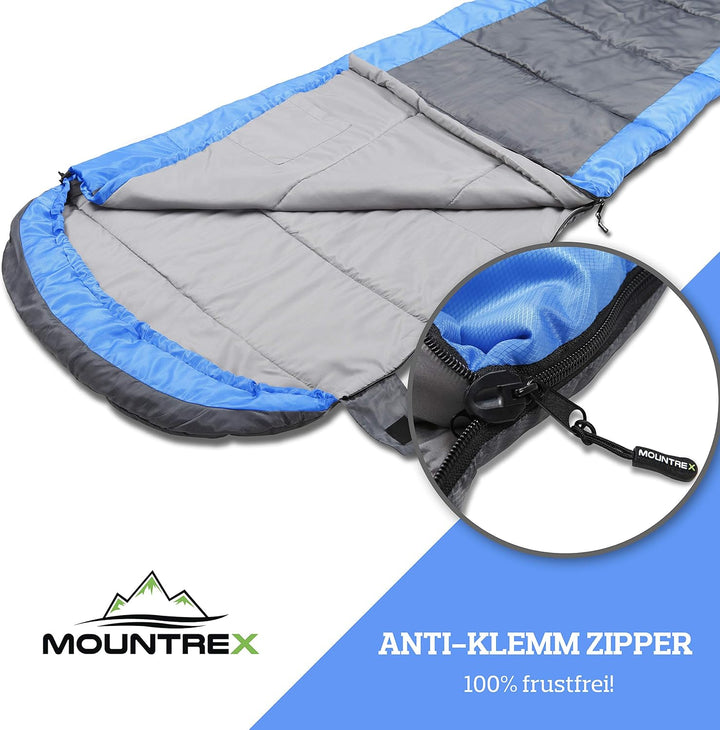 MOUNTREX Schlafsack +10°C / +20°C – Ultraleicht & Kompakt (850g) - Outdoor Sommerschlafsack - Mumien