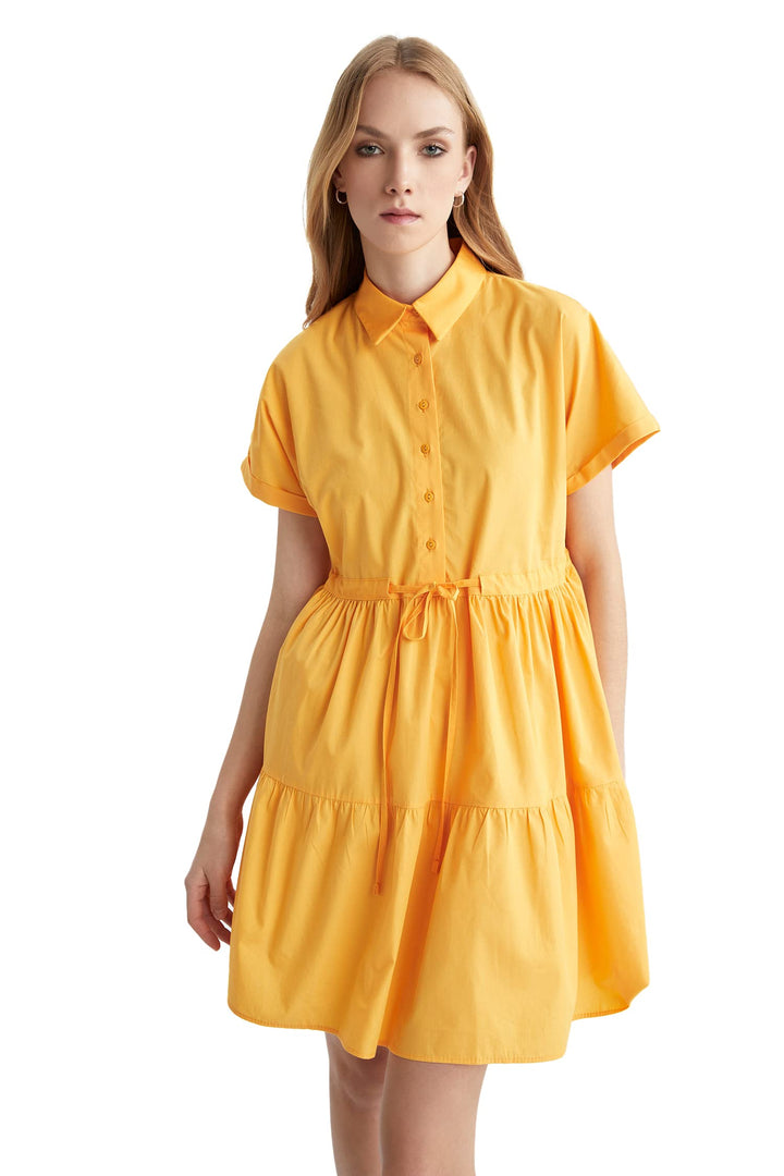 DeFacto Damen Dress 40 Gelb, 40 Gelb