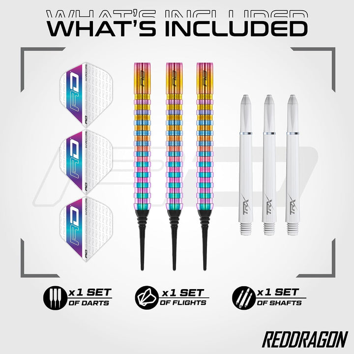RED DRAGON Javelin Serie Premium Wolfram Softip Darts Set mit Flüge und Schäften 18G 1, 18G 1