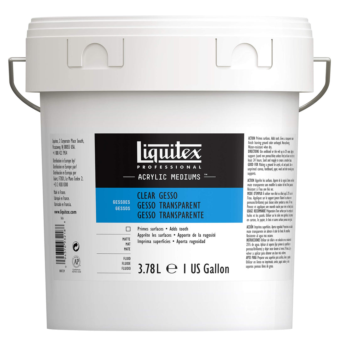 Liquitex Basics Matt Acrylfarbe, Klares Gesso Acryl 3,78L-Transparent, 3.78 Liter, 3780 Gesso - Tran