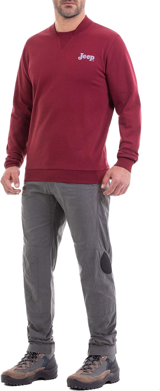 Jeep Herren Girocollo Invernale Con Collo Taglio Bomber E Stampa Logo Vintage Unterhemd S Pomegranat
