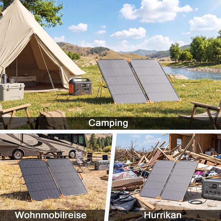 200 Watt Tragbares Solarpanel, 20-V-bifaciales Faltbares Solarladegerät, 23,5% hoher Wirkungsgrad fü