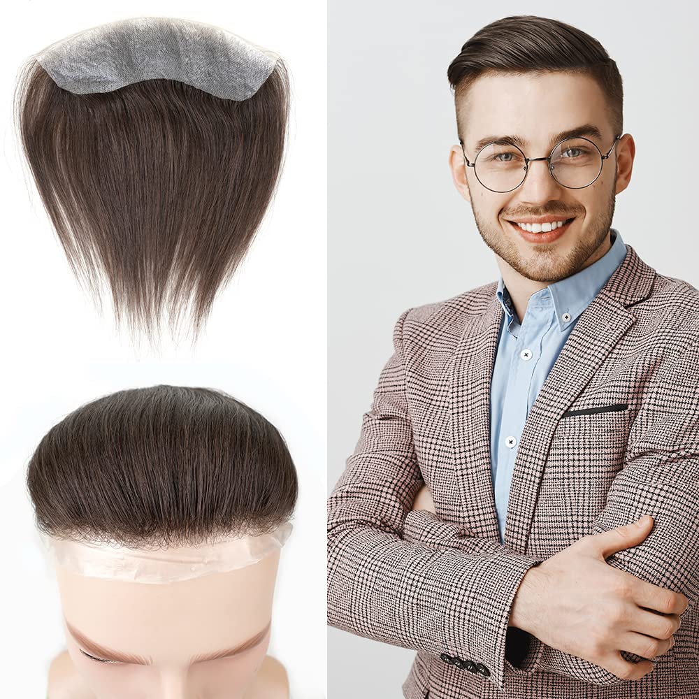 Lordhair Toupet Herren - Europäisches Echthaar Toupet, V-LOOP Skin Toupet für Männer, Toupet Echthaa