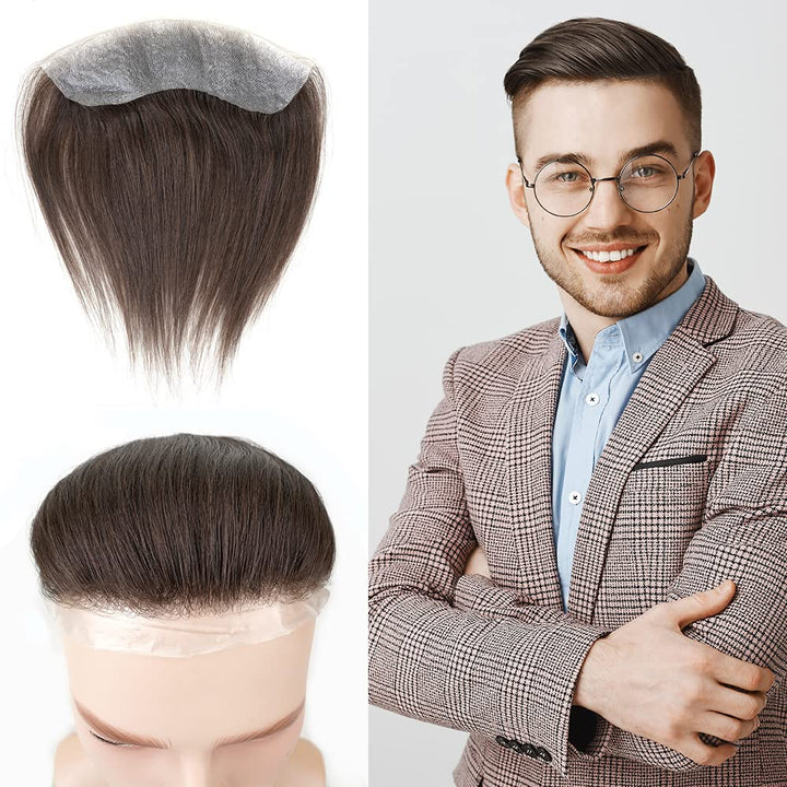 Lordhair Toupet Herren - Europäisches Echthaar Toupet, V-LOOP Skin Toupet für Männer, Toupet Echthaa