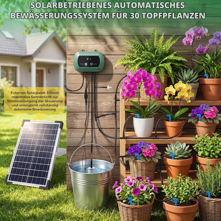 Anpress Solar Bewässerungssystem Automatische Set, Bewässerungssystem Garten, DIY Automatisches Gart