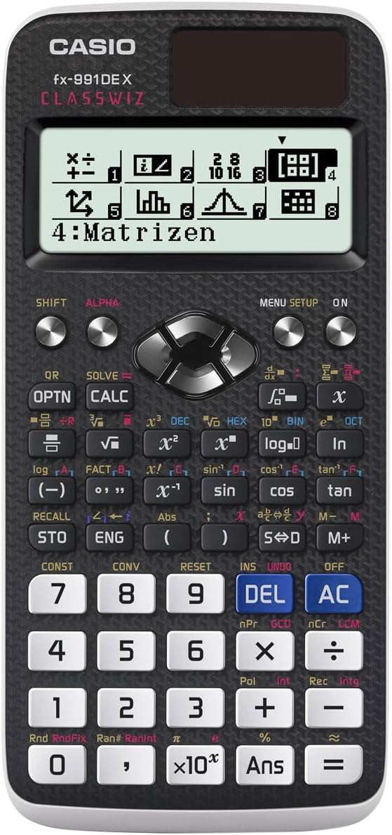 Casio FX 991DE X Schulrechner mit CalcCase Schutztasche, Wissenschaftlicher Taschenrechner – ideal f
