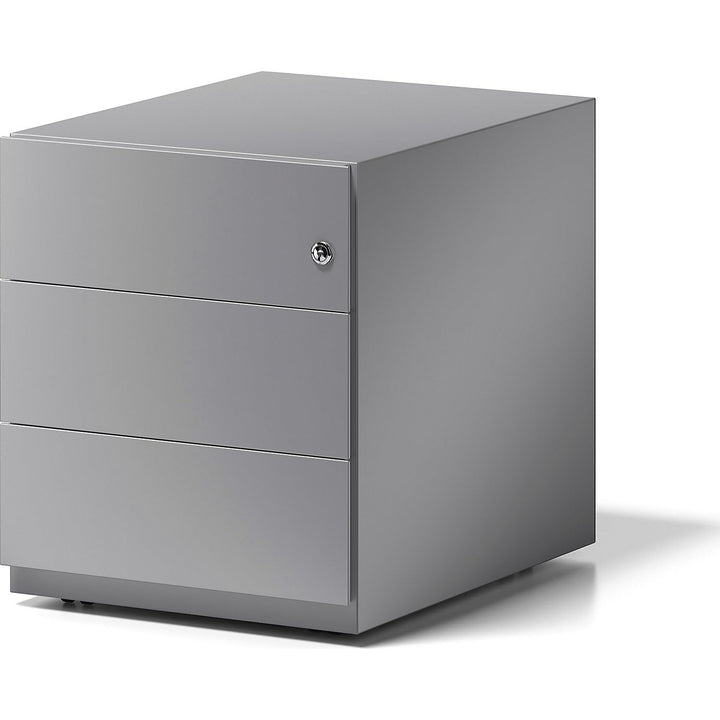 BISLEY Rollcontainer Note mit Griffleiste, 3 Universalschubladen, Metall, 355 Silber, 56.5 x 42 x 49