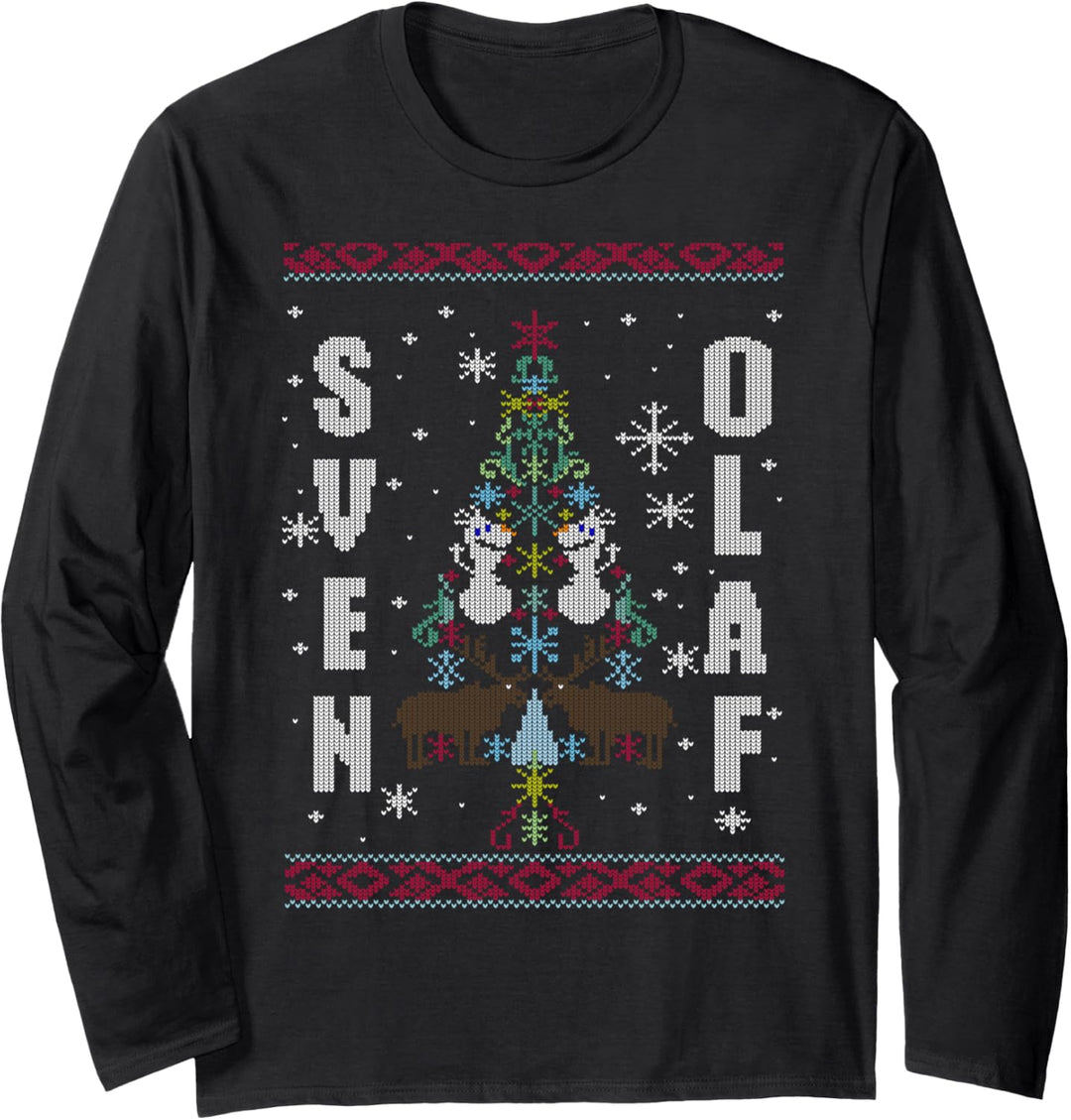 Disney Frozen Sven And Olaf Holiday Pattern Langarmshirt