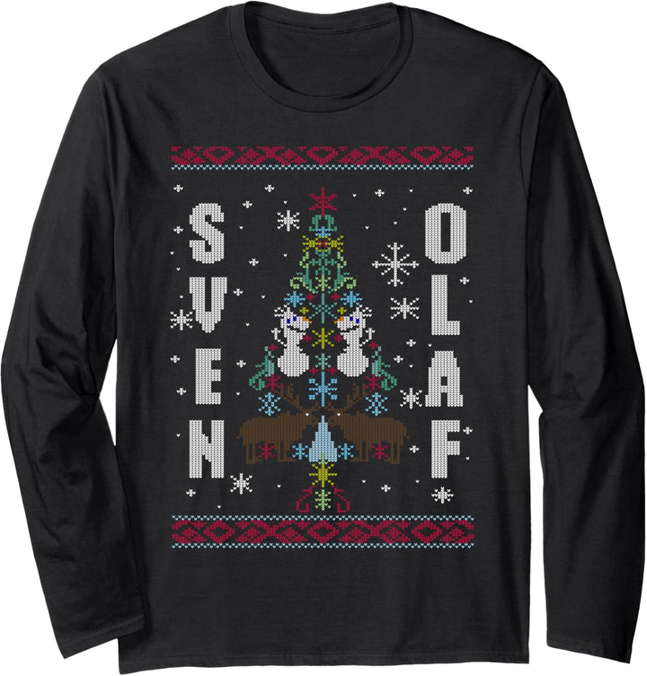 Disney Frozen Sven And Olaf Holiday Pattern Langarmshirt