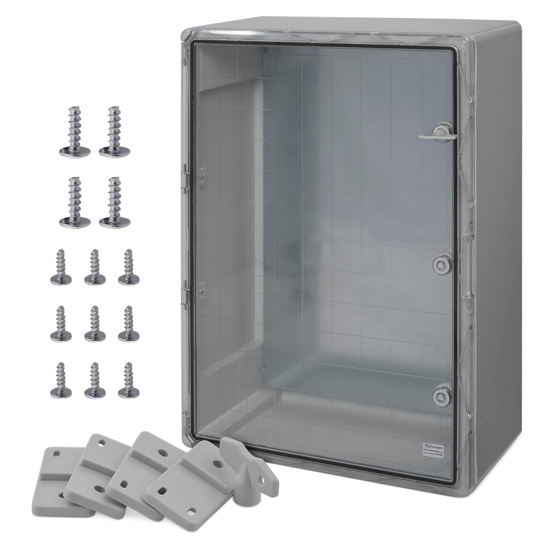 BOXEXPERT® Verteilerkasten aussen wasserdicht [ABS Kunststoff IP65 Gehäuse inkl. Sichttür] grau (Ser