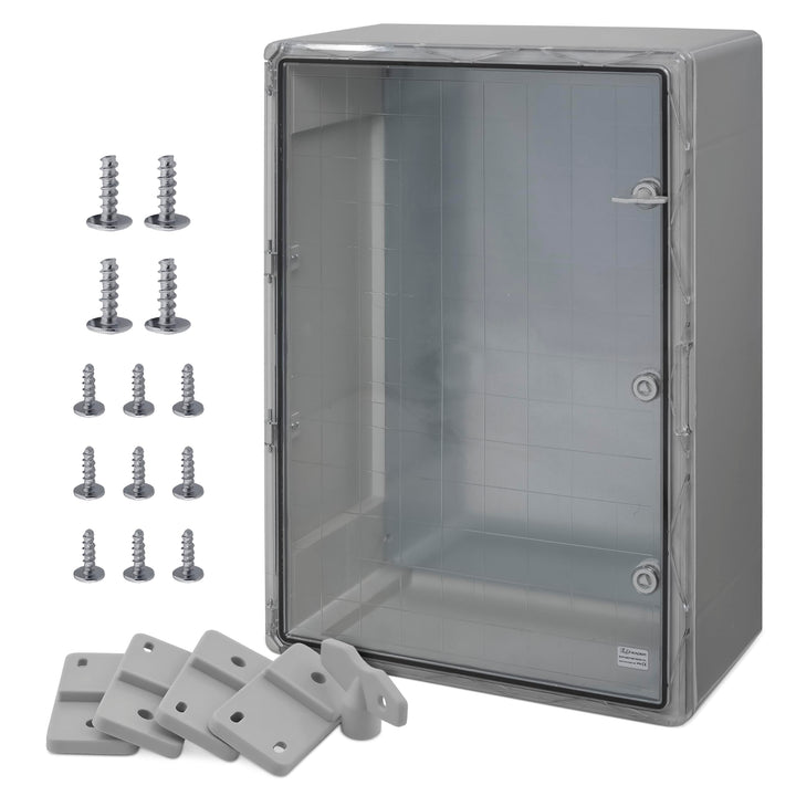 BOXEXPERT® Verteilerkasten aussen wasserdicht [ABS Kunststoff IP65 Gehäuse inkl. Sichttür] grau (Ser