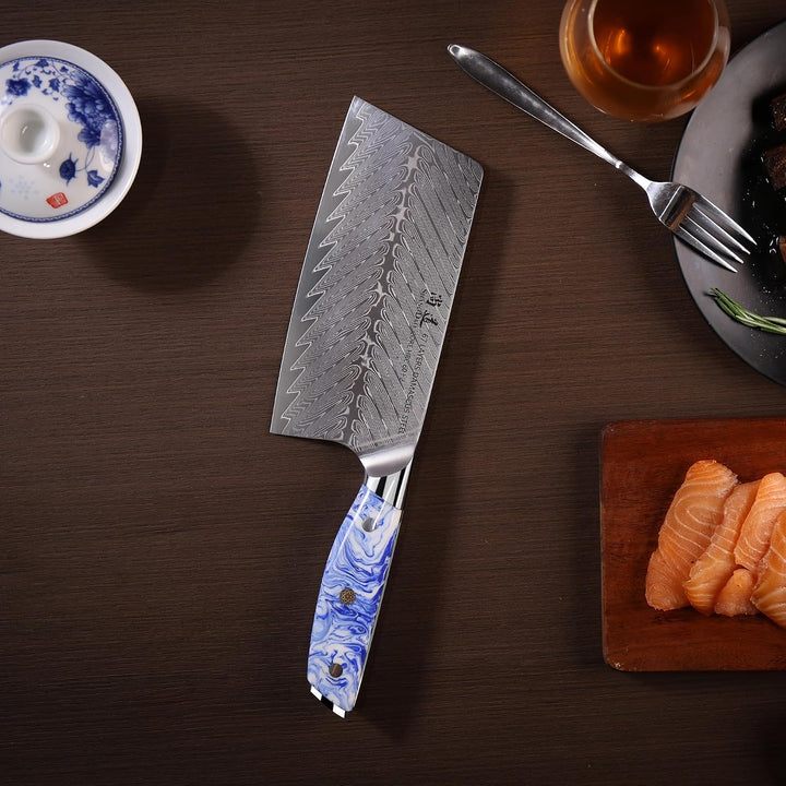 SHANGDAO 17,5 cm chinesisches Kochmesser, Hackbeil, Küchenmesser, professionelles Gemüsemesser, gesc