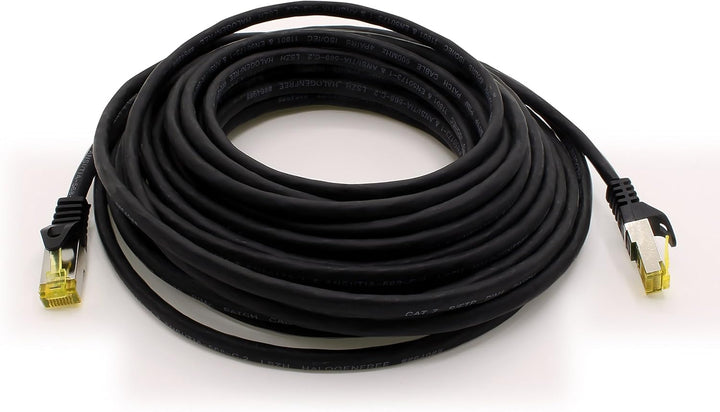 1aTTack.de Cat.7 Netzwerkkabel 7,5m Schwarz 5 Stück Cat7 Ethernetkabel Netzwerk LAN Kabel Rohkabel 1