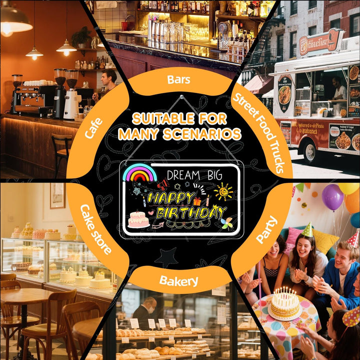 Looklight LED Maltafel Kinder, LED Notiztafel mit Farben, Led Acryl Notiztafel, inkl. USB-Kabel, Sch