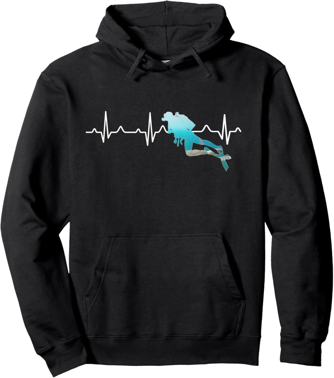 Tauchen Herzschlag Shirt Gerätetauchen Männer & Frauen Pullover Hoodie