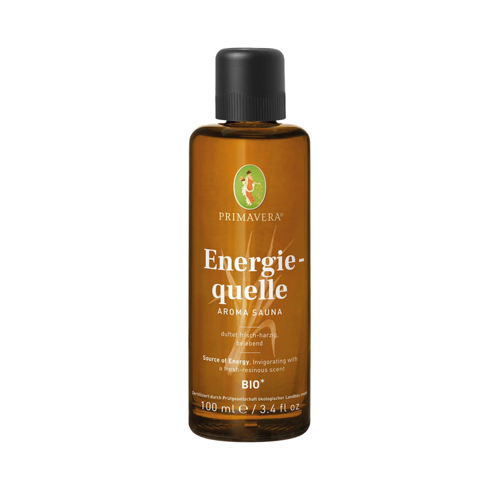 PRIMAVERA Energiequelle Aroma Sauna bio 100 ml – Saunaöl, Aromatherapie – frisch-harziger Duft – bel