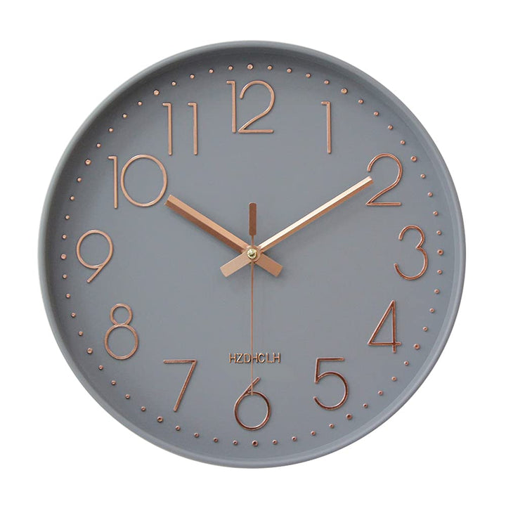 HZDHCLH 30cm Gross Wanduhr lautlos ohne Ticken für Zuhause, Küche, Büro und Schule (Aschgold), Aschg