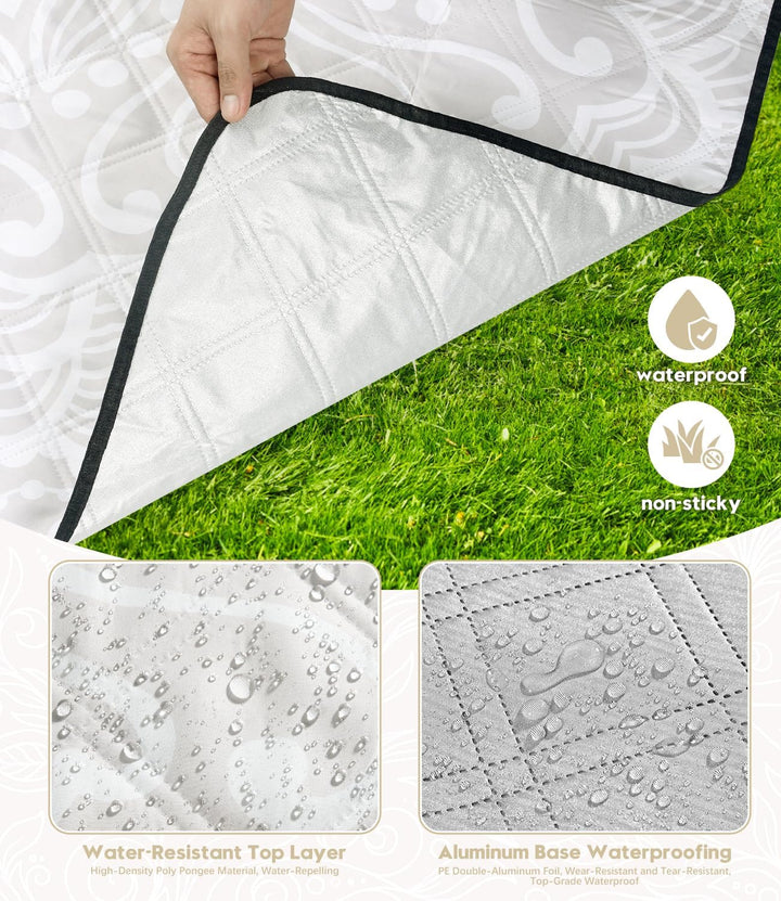 Picknickdecke wasserdicht waschbar, Stranddecke Sandfrei XXL Campingdecke Strandmatte isoliert mit A