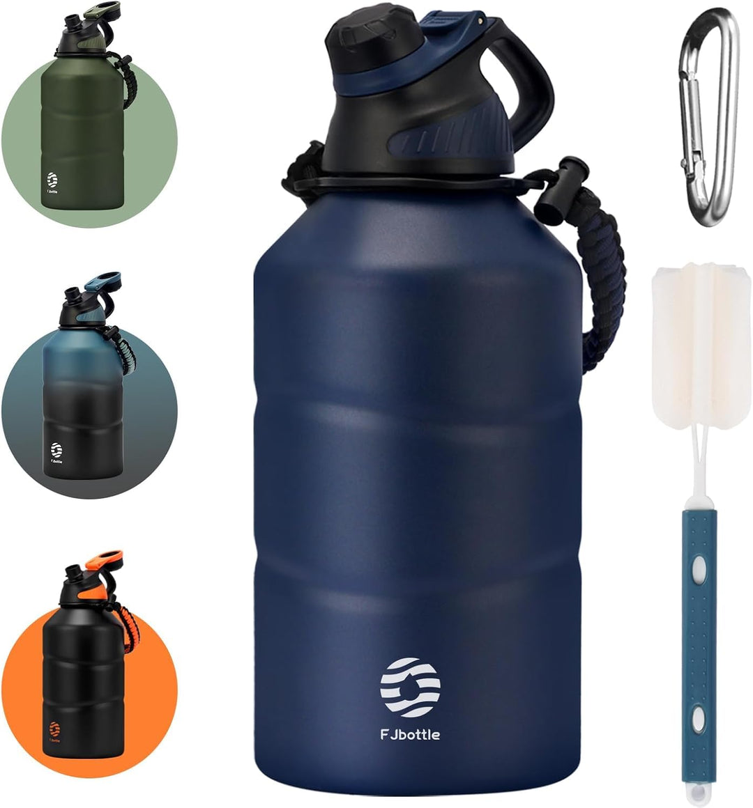 Fjbottle Edelstahl Trinkflasche Sport mit Magnetischem Deckel 1900ml, BPA-Frei Auslaufsichere Wasser