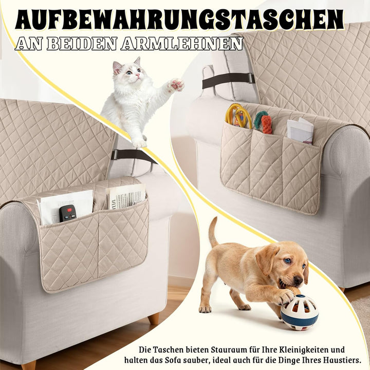 TAOCOCO Sofa Überzug, Sofabezug Wasserdicht Mit Gummiband，Wohnzimmer Anti-Rutsch Gepolsterter Sofasc