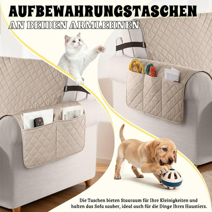 TAOCOCO Sofa Überzug, Sofabezug Wasserdicht Mit Gummiband，Wohnzimmer Anti-Rutsch Gepolsterter Sofasc