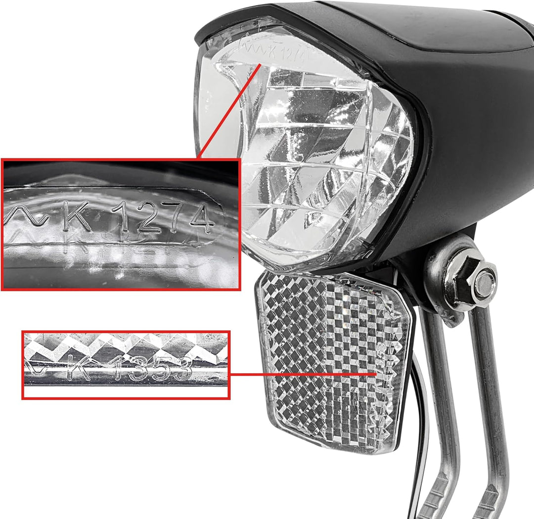 P4B | LED Fahrradlicht | Mit Standlicht | Inkl. Reflektor und NIRO Halter | StVZO zugelassen | Sprit