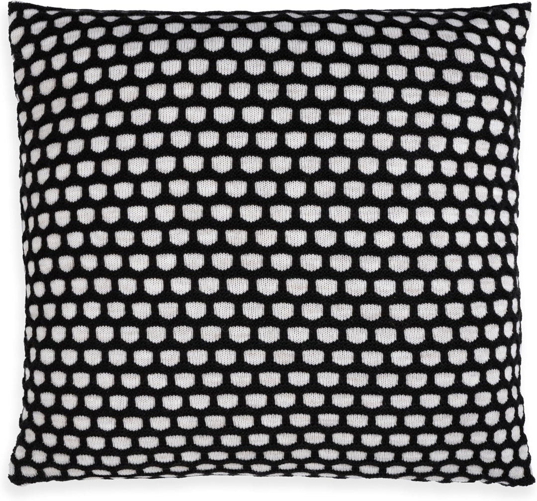 KNIT FACTORY - Mila Kissen - Beige/Schwarz - 50x50 cm 50x50 cm Beige/Schwarz, 50x50 cm Beige/Schwarz
